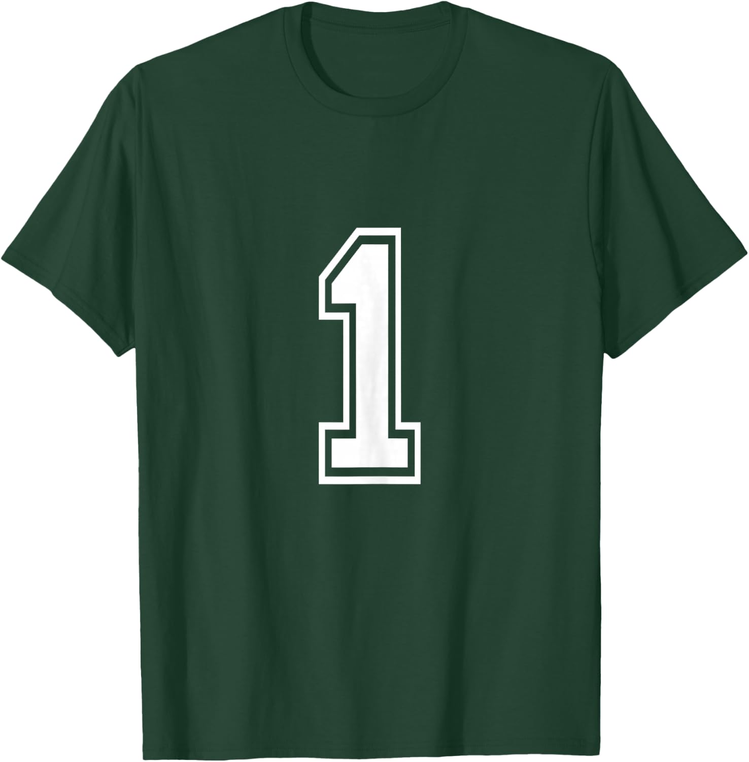 Number 1 Birthday Sports Player Team Numbered Jersey T-Shirt - T-Shirt | Forest