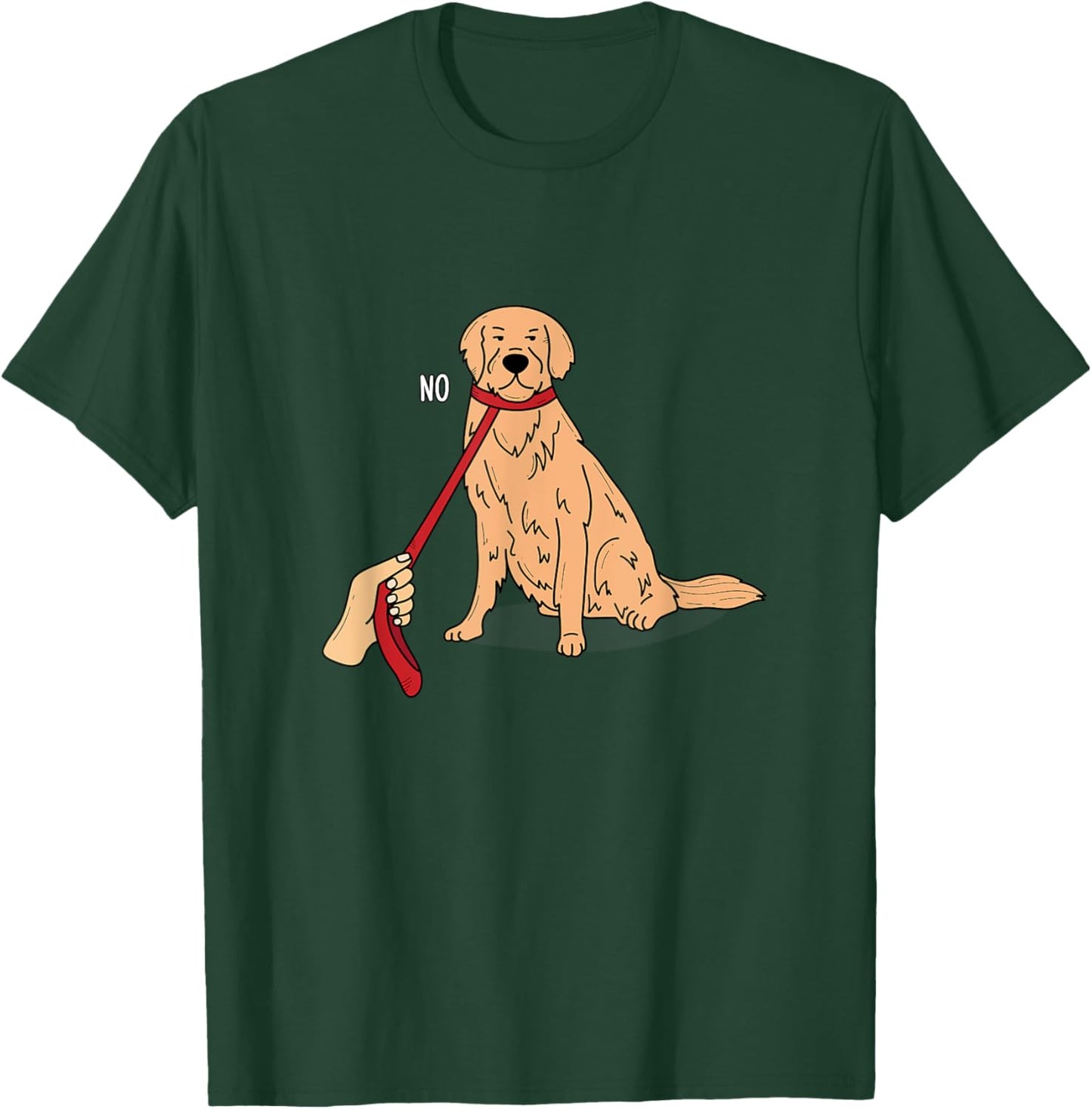 Funny Golden Retriever Cartoon style NO Design T-Shirt - T-Shirt | Forest