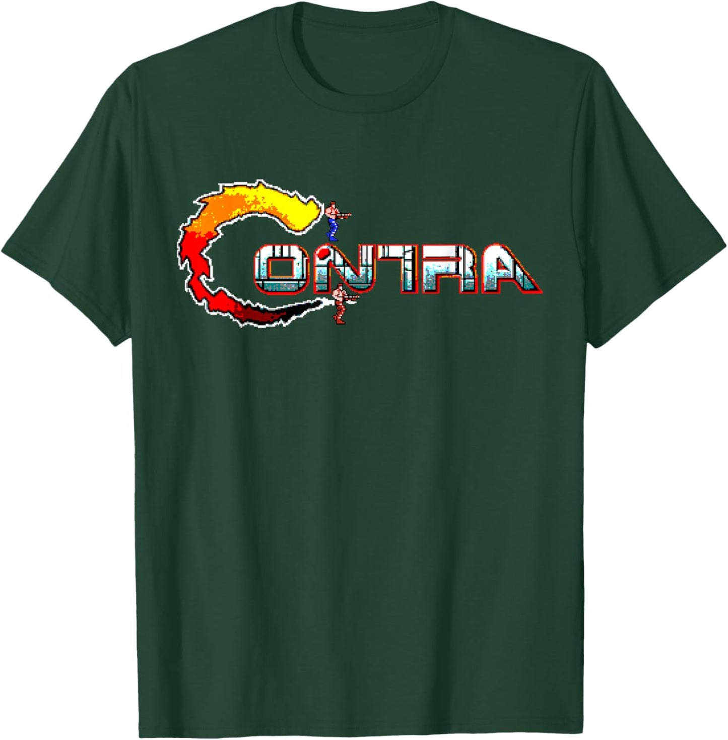 Contra Logo Retro Gamer Nostalgia Classic 8-Bit Revival T-Shirt - T-Shirt | Forest
