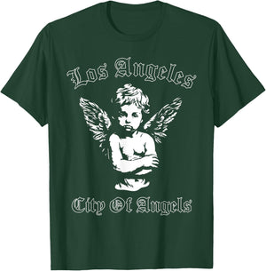 Los Angeles OG Chicano Angel LA California , Small, Black T-Shirt - T-Shirt | Forest