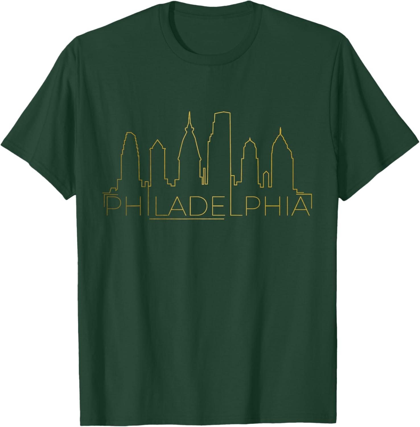Philadelphia Pennsylvania Vintage Pride Skyline T-Shirt - T-Shirt | Forest