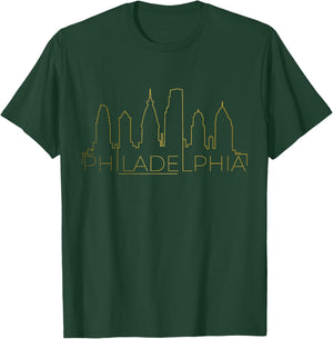 Philadelphia Pennsylvania Vintage Pride Skyline T-Shirt - T-Shirt | Forest