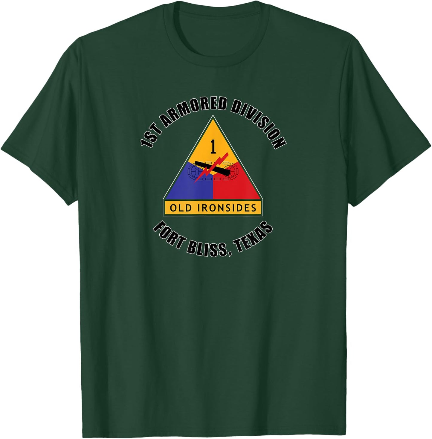 1st Armored Division Fort Bliss Texas Emblem Veteran Gift T-Shirt - T-Shirt | Forest