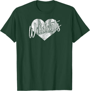 Wildcats Baseball Softball High School Team Mascot Mom T-Shirt - T-Shirt | Forest