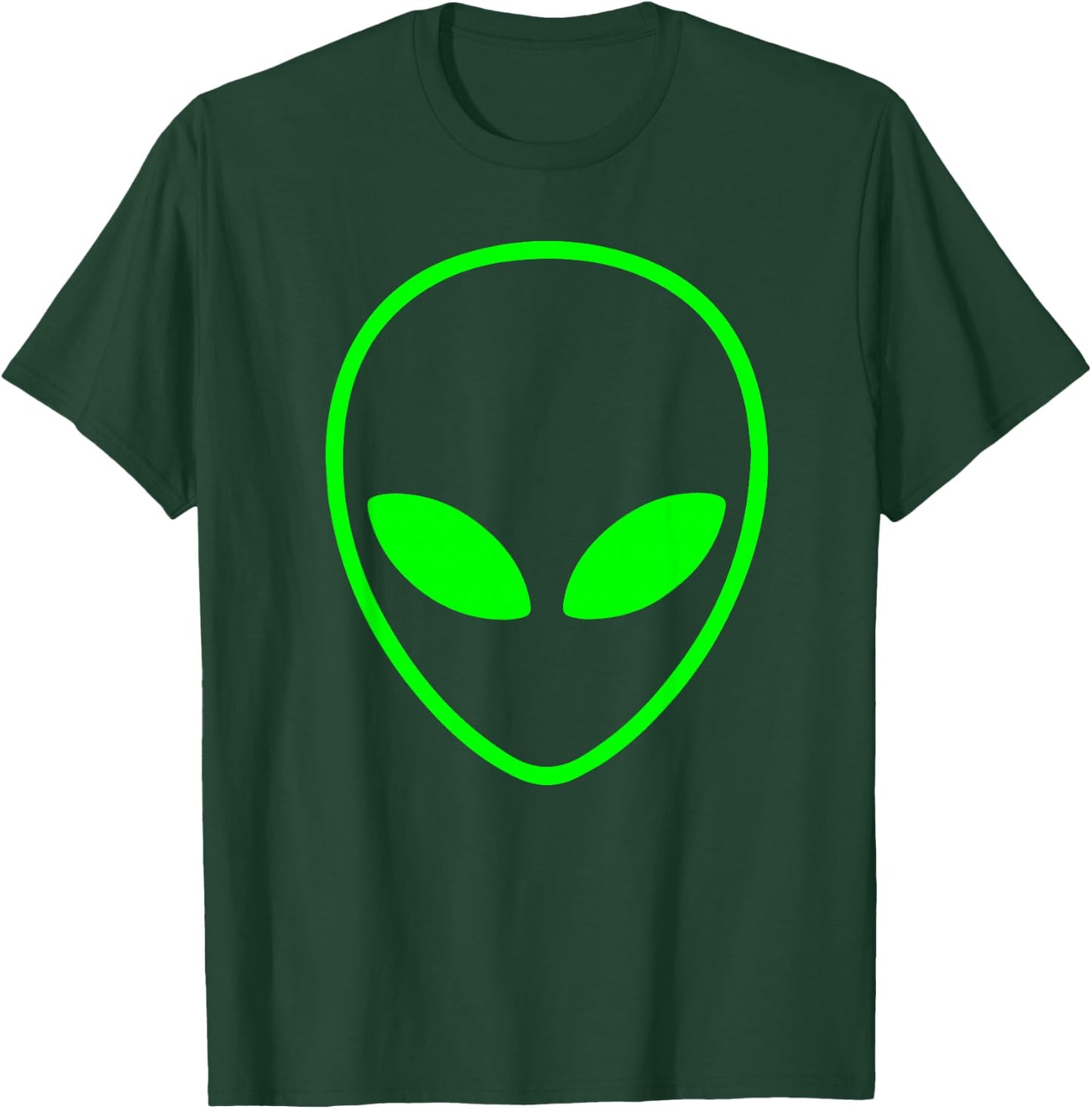 Green Alien Head T-Shirt - T-Shirt | Forest
