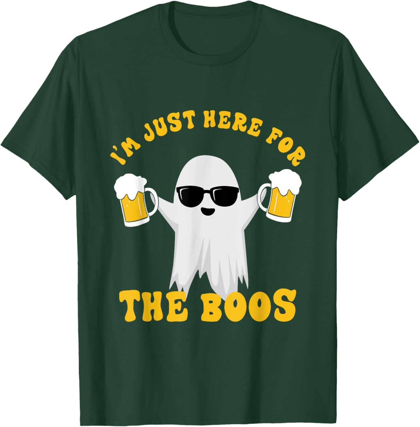 I’m Just Here For The Boos Funny Ghost Halloween Men Women T-Shirt - T-Shirt | Forest