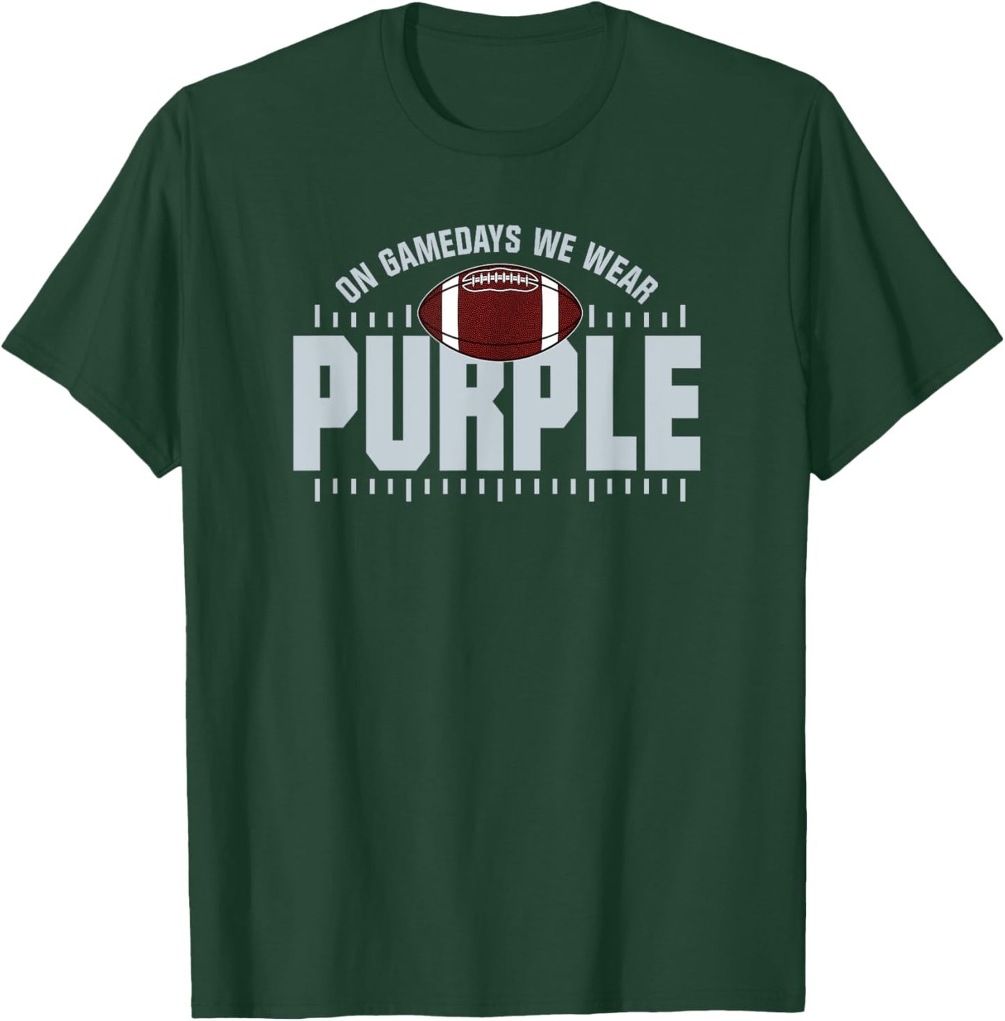 On Gamedays We Wear Purple Silver Lettering T-Shirt - T-Shirt | Forest