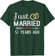 Just Married 51 Years Ago 51st Anniversary Gift Couple T-Shirt - T-Shirt | Forest