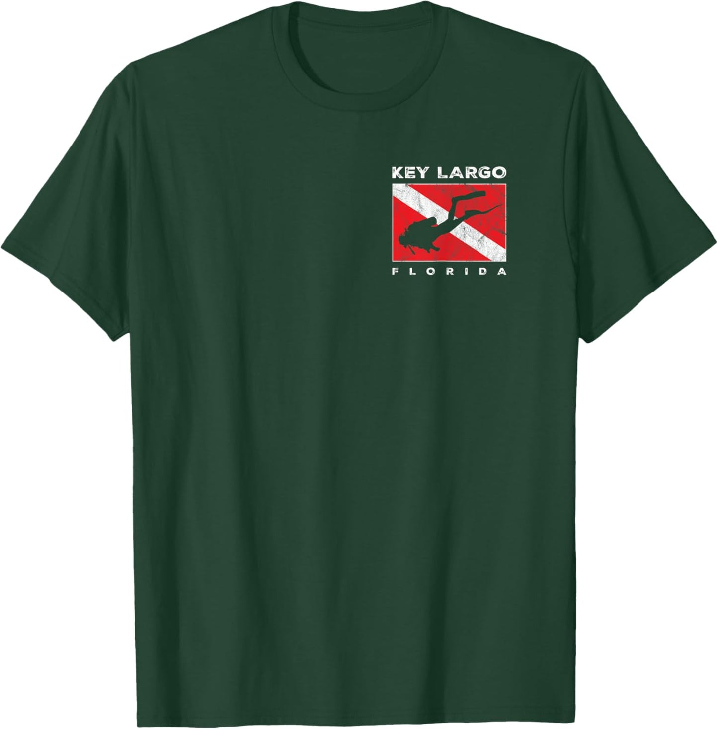 Key Largo Florida Scuba Dive Flag - 2 Sided T-Shirt - T-Shirt | Forest