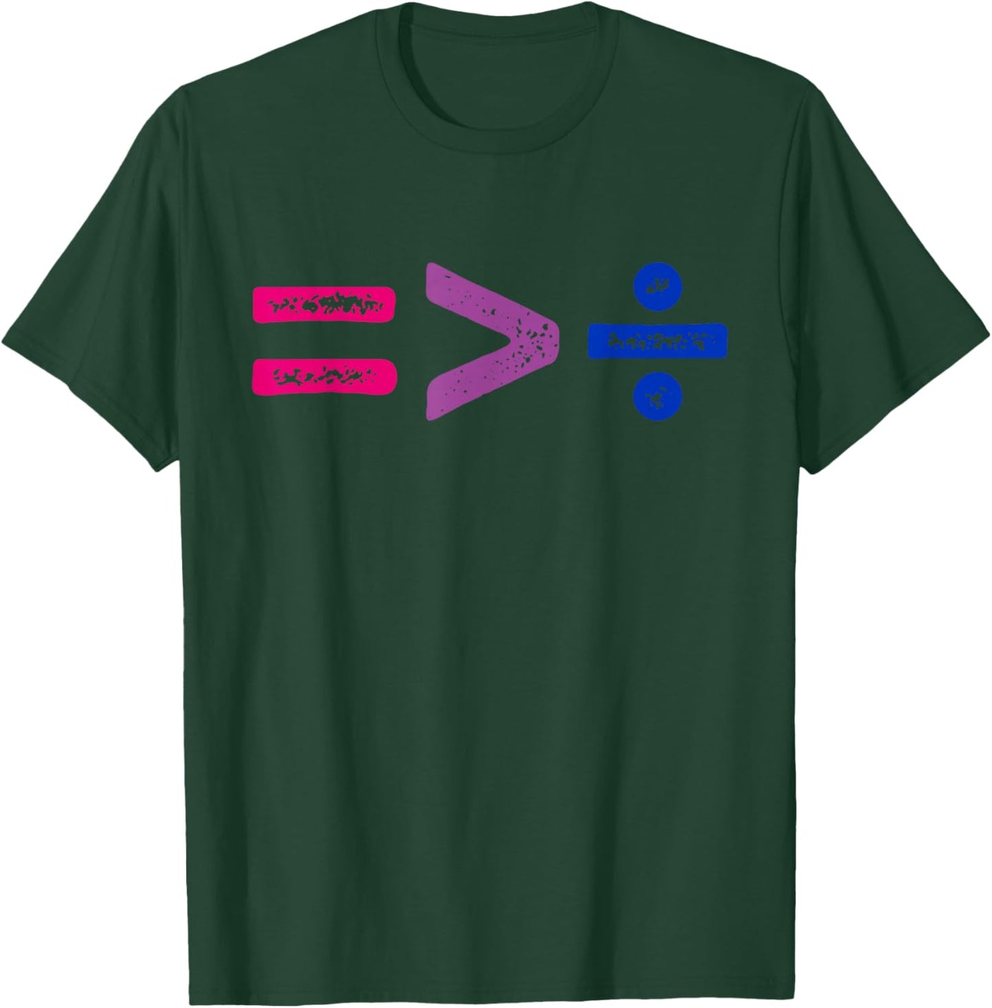 Equality Is Greater Than Division Simple Equation Bisexual T-Shirt - T-Shirt | Forest