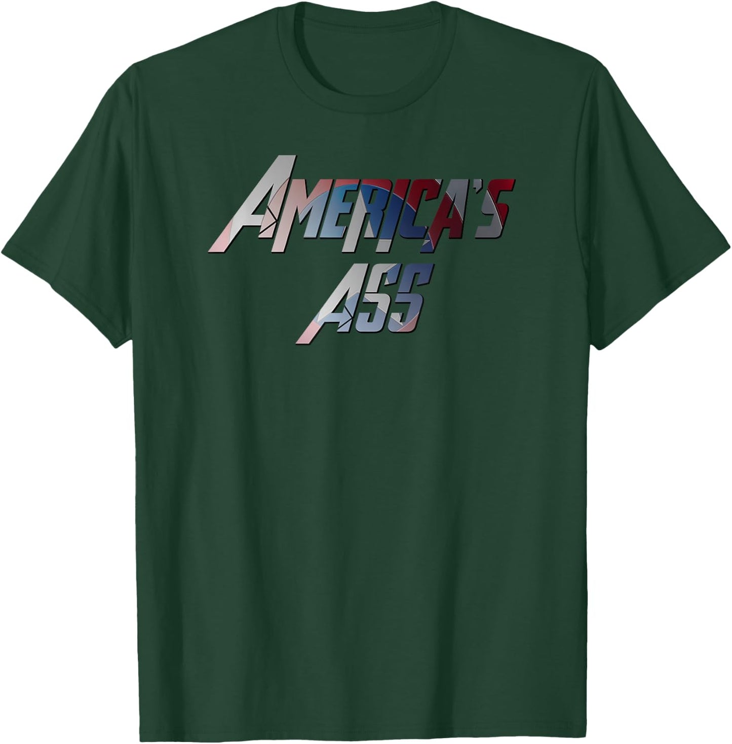 Captain Shirts Co America's Ass Funny - Men's Black Classic Fit Short Sleeve Cotton - Small T-Shirt - T-Shirt | Forest
