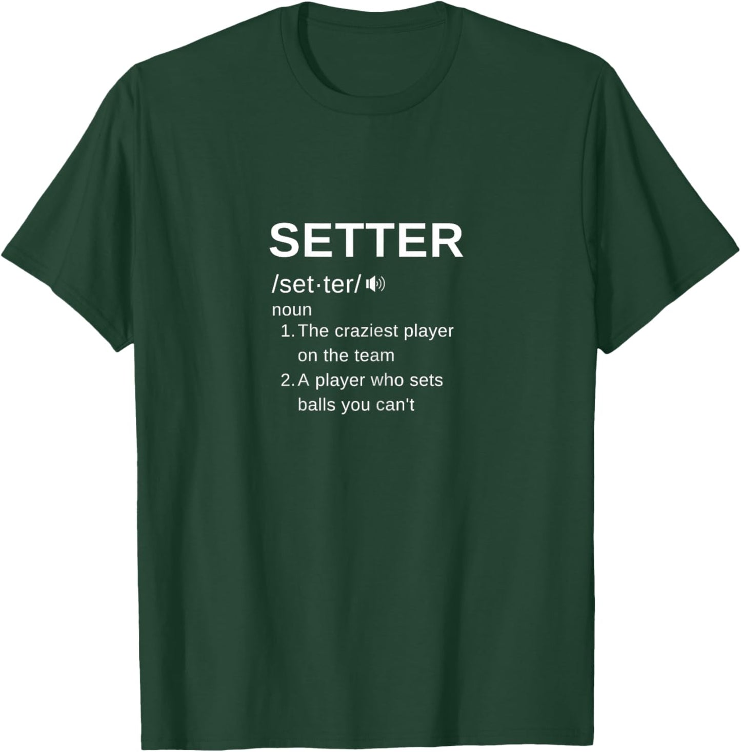 Funny Teen Girls Volleyball Setter Graphic T-Shirt - T-Shirt | Forest