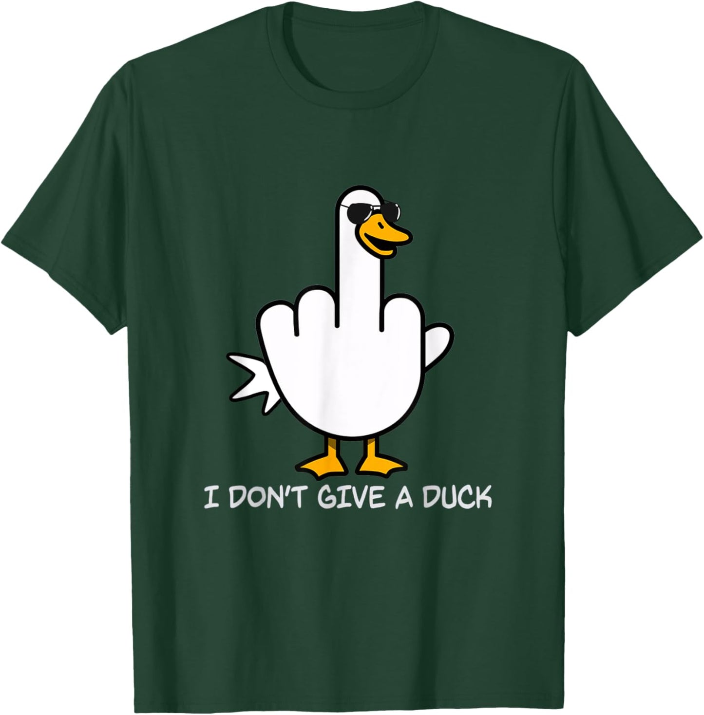 Duck You! Funny Duck With Middle Finger Saying T-Shirt - T-Shirt | Forest
