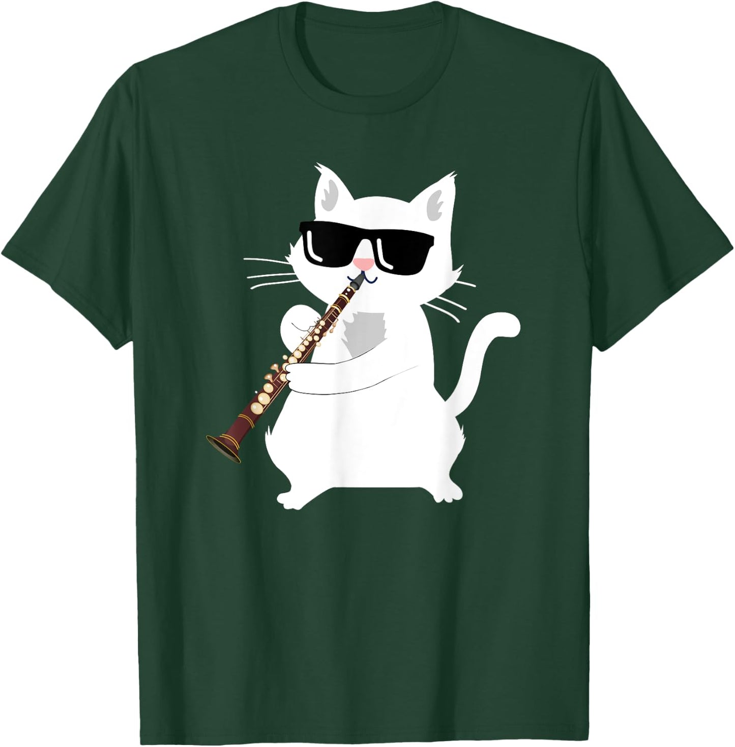Cat Playing Clarinet T-Shirt - T-Shirt | Forest