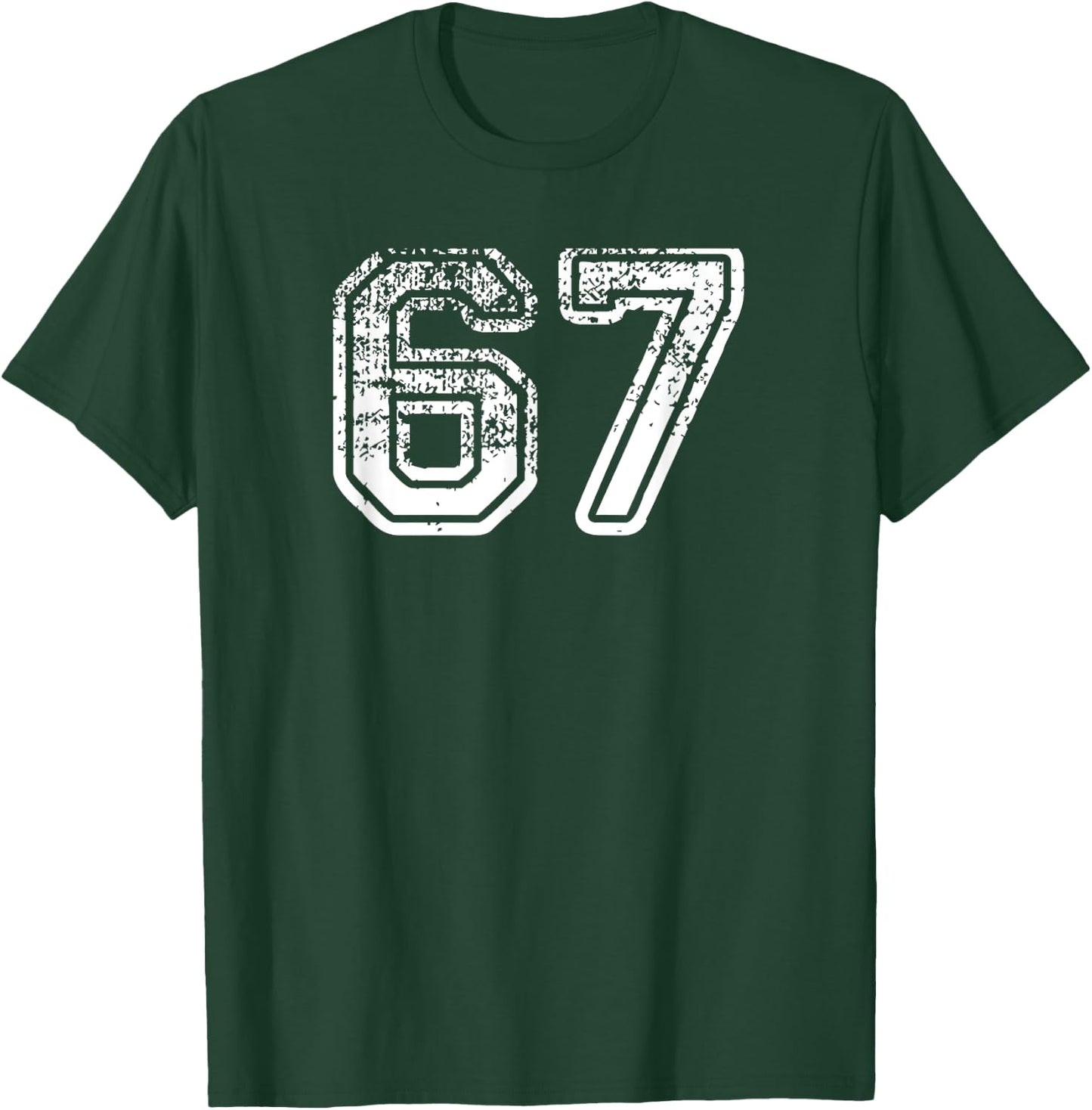 Number 67 Shirt Baseball Football Soccer Birthday T-Shirt - T-Shirt | Forest