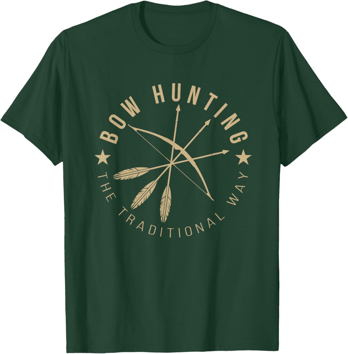 Bogenschieen Apparel Co. Traditional Archery Hunting - Black, Small, -Adults T-Shirt - T-Shirt | Forest