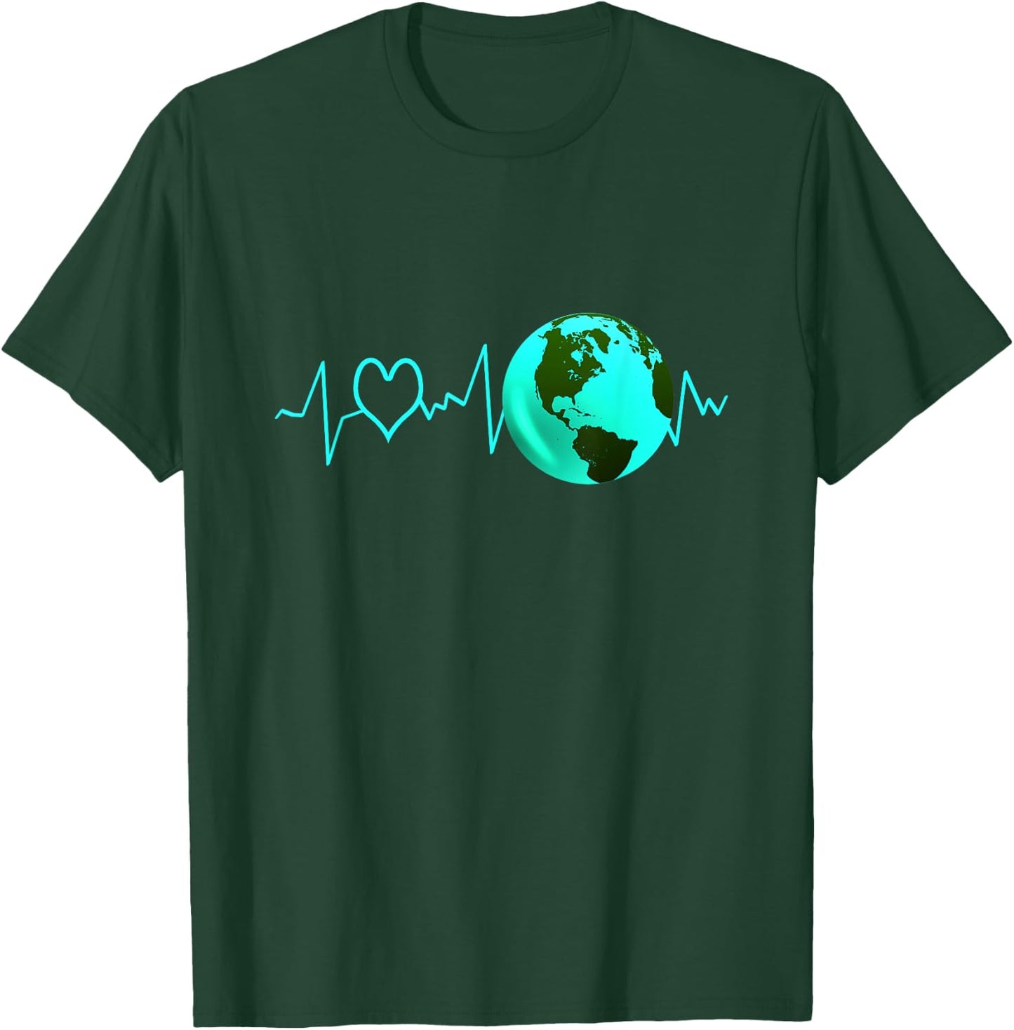 Earth Day Heartbeat Recycling Climate Change Activism Gift T-Shirt - T-Shirt | Forest