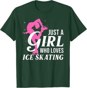 Funny Ice Skating Gift Girls Women Skater Figure Skating T-Shirt - T-Shirt | Forest
