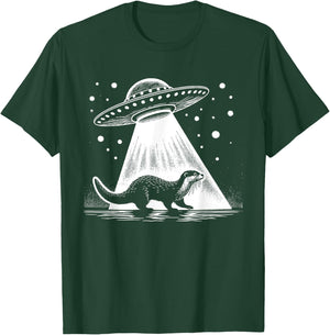 Otter Dad Mom Lover - Funny Alien UFO T-Shirt - T-Shirt | Forest