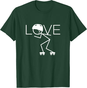 Roller Derby Girls Women Roller Skating Team Gifts Love T-Shirt - T-Shirt | Forest