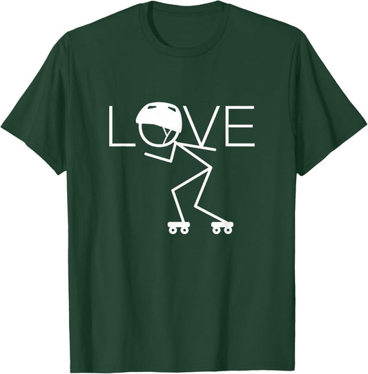Roller Derby Girls Women Roller Skating Team Gifts Love T-Shirt - T-Shirt | Forest