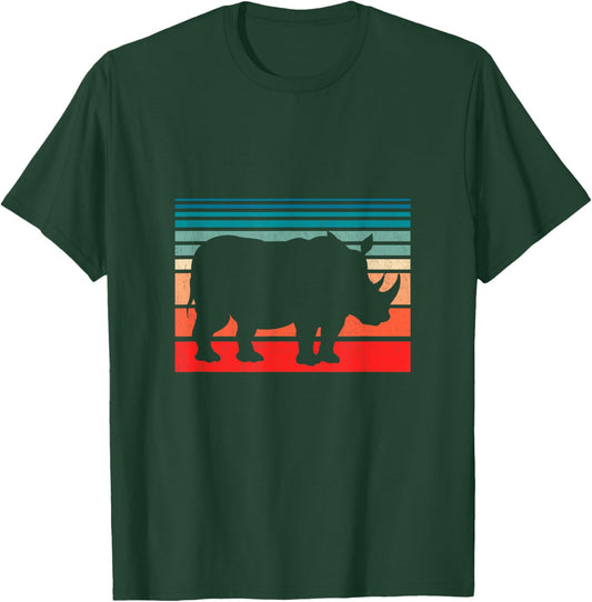 Retro Rhino T-Shirt - T-Shirt | Forest