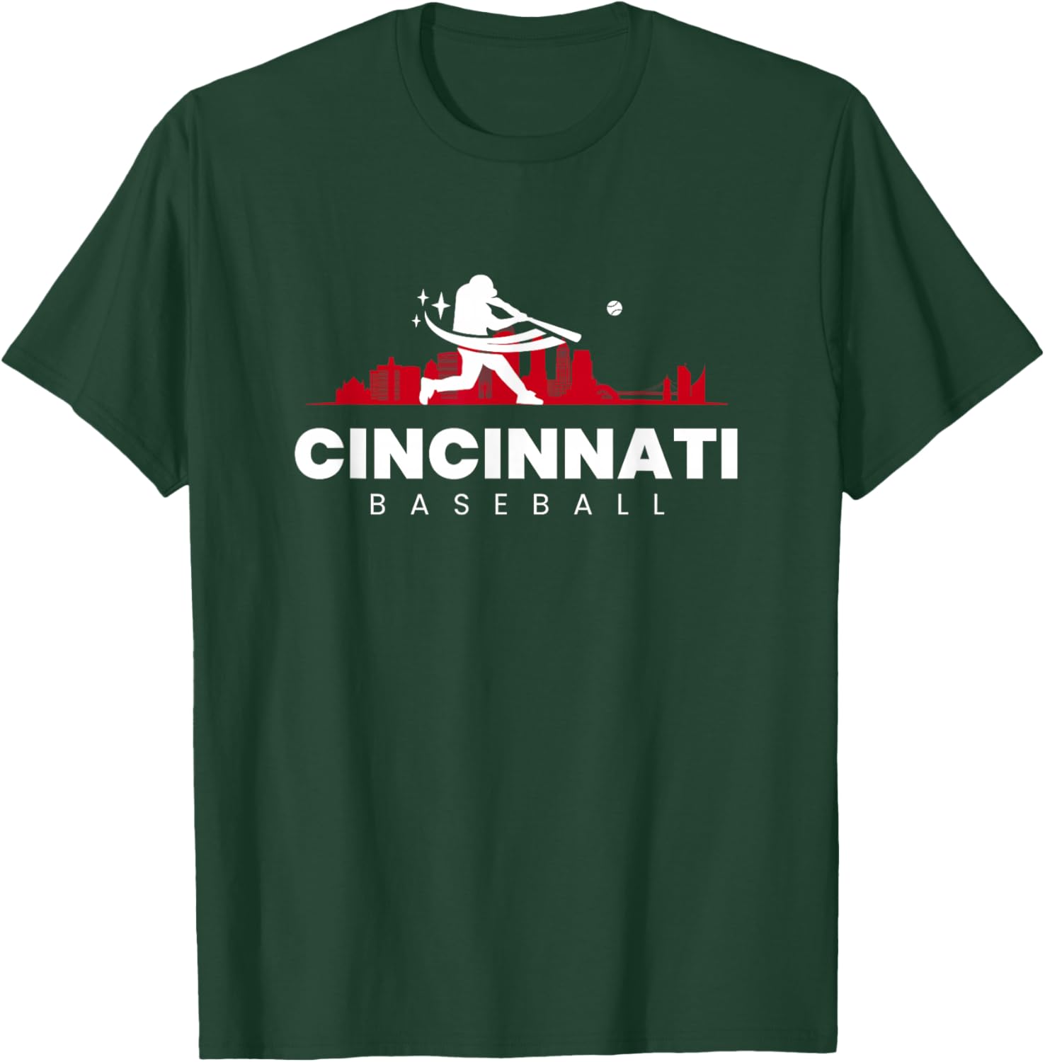 Cincinnati Baseball Vintage Minimalist Retro Baseball Lover T-Shirt - T-Shirt | Forest