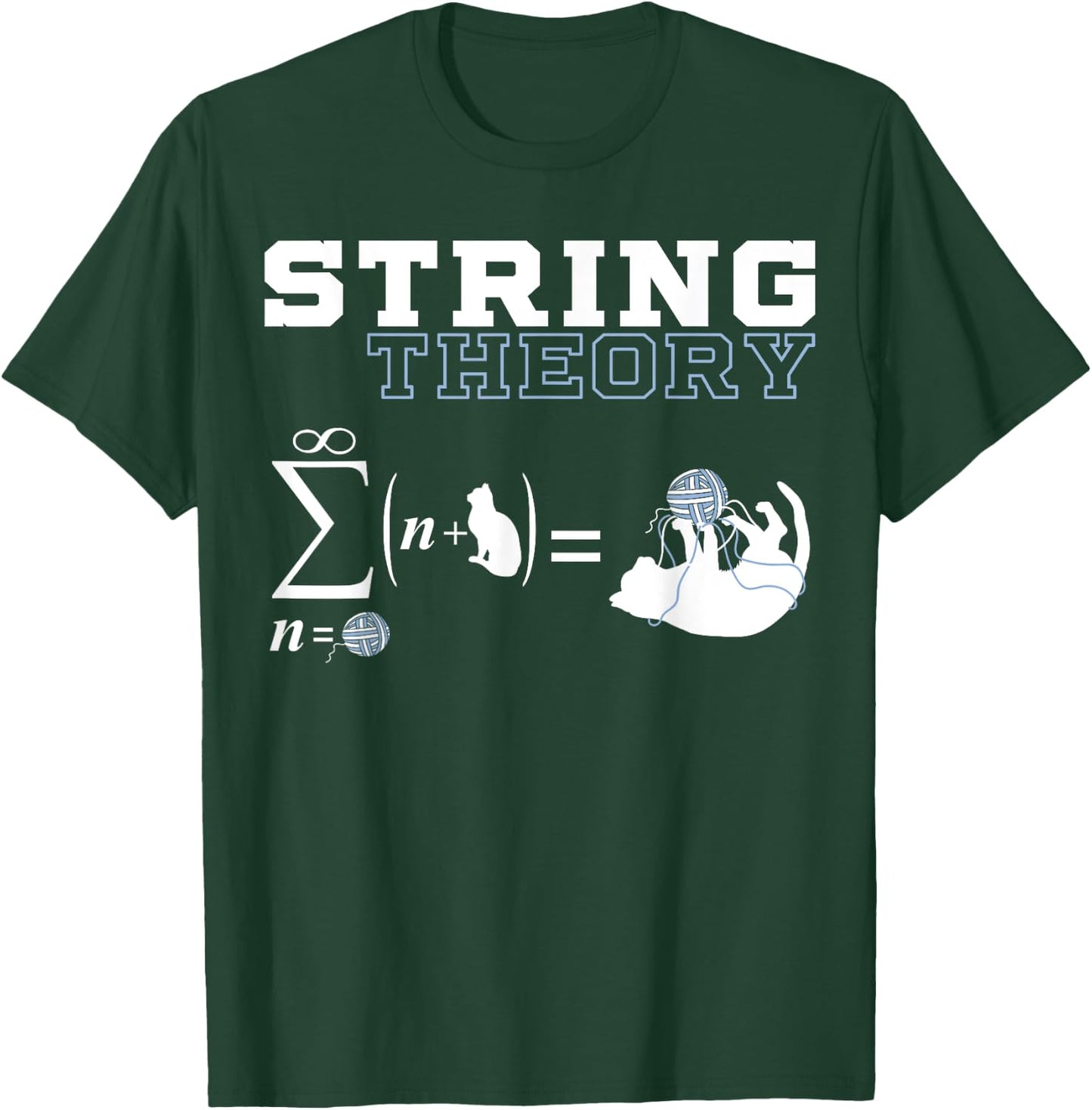 Funny Cat | Yarn | String Theory Men Women T-Shirt - T-Shirt | Forest