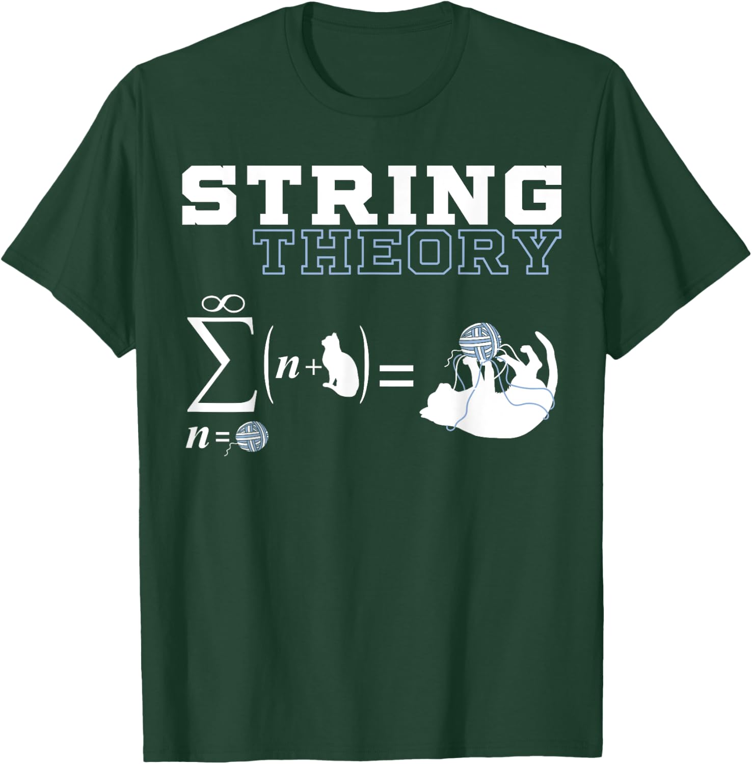 Funny Cat | Yarn | String Theory Men Women T-Shirt - T-Shirt | Forest