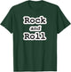 Rock and Roll Music Black and White Design Writing T-Shirt - T-Shirt | Forest