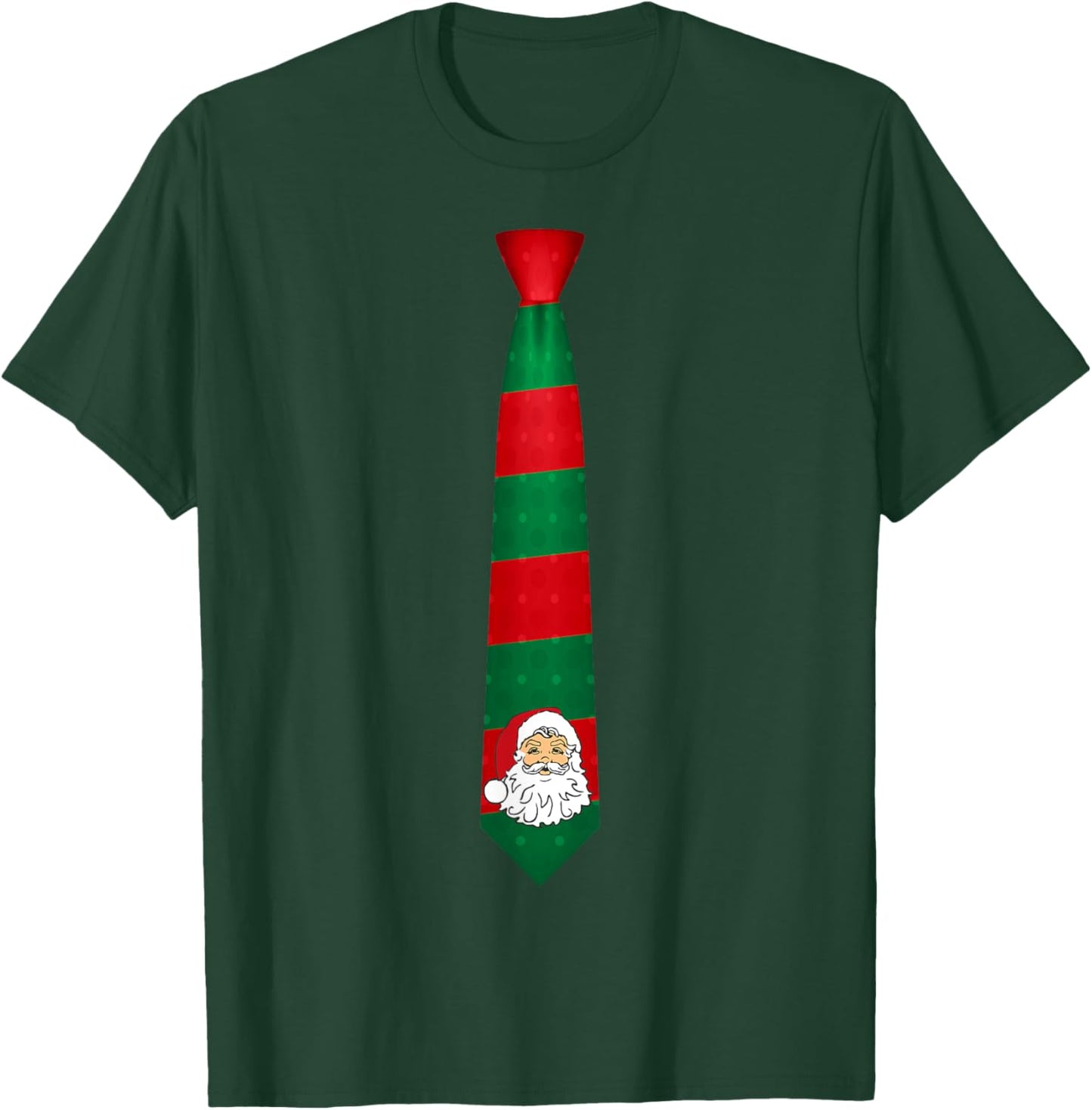 Santa Christmas Tie, Necktie Funny Dress Xmas Graphic T-Shirt - T-Shirt | Forest