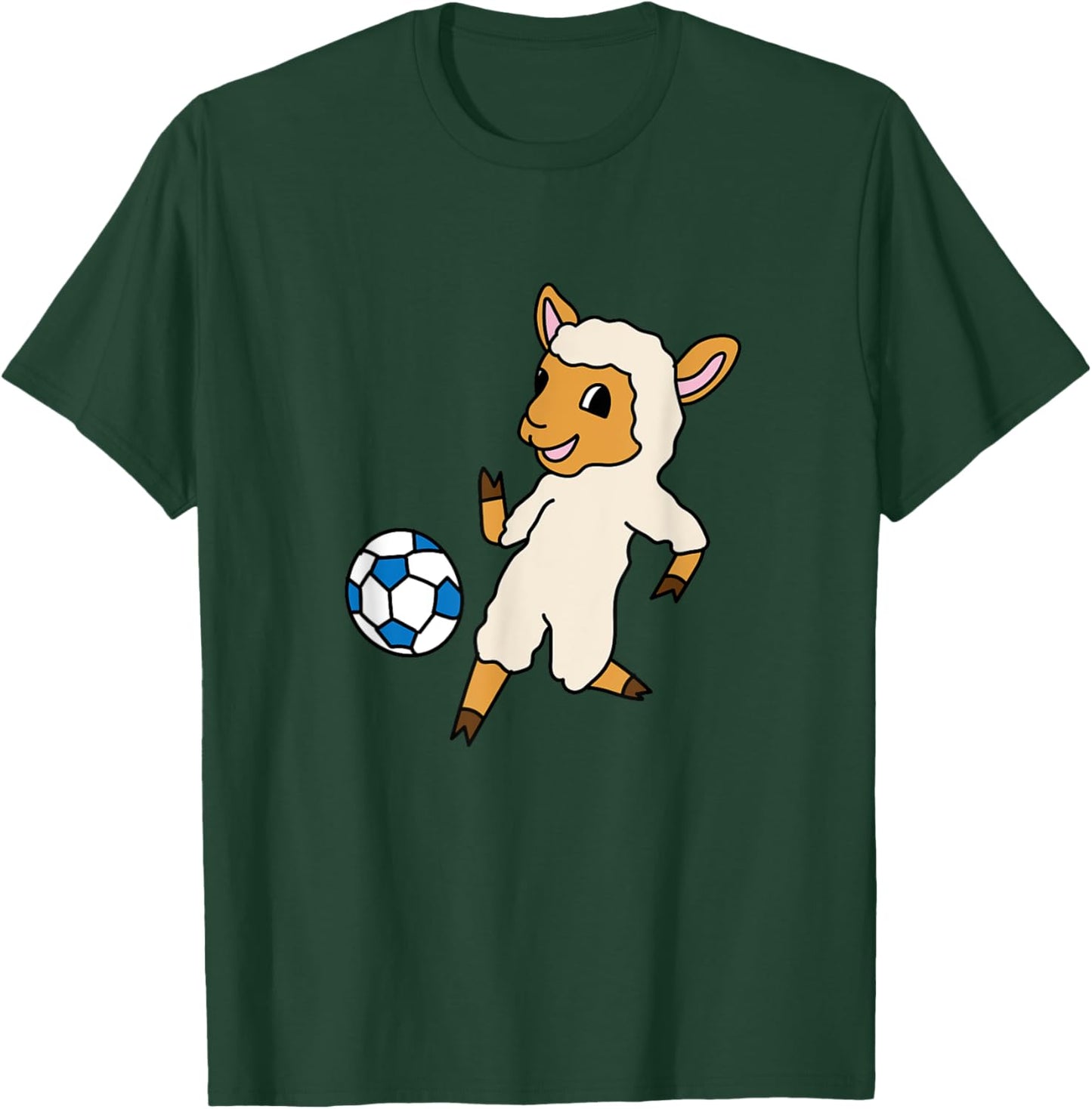 Cute Lamb Playing Soccer Ball Sports Sheeps T-Shirt - T-Shirt | Forest