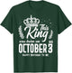 This King Was Born on October 3rd Funny Birthday Oct 3 T-Shirt - T-Shirt | Forest
