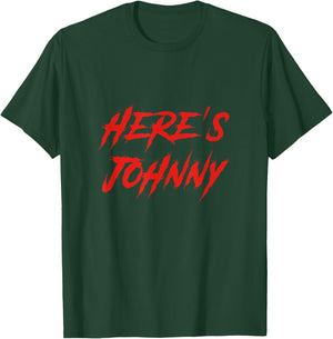 Here's Johnny Halloween Retro Black , -Adults, Small, Short Sleeve T-Shirt - T-Shirt | Forest