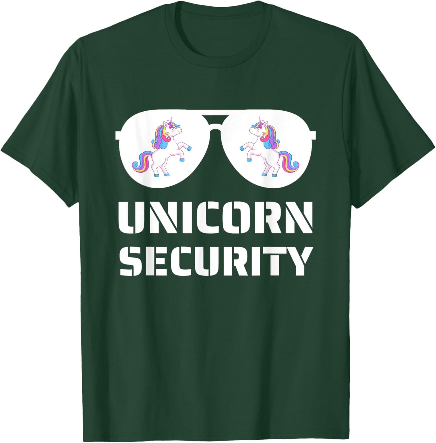 Halloween Dad Mom Daughter Adult Costume Unicorn Security T-Shirt - T-Shirt | Forest