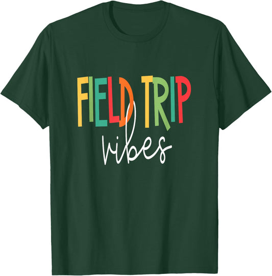 Retro Field Trip Vibes Vintage Field Trip Vibes Teacher Kids T-Shirt - T-Shirt | Forest