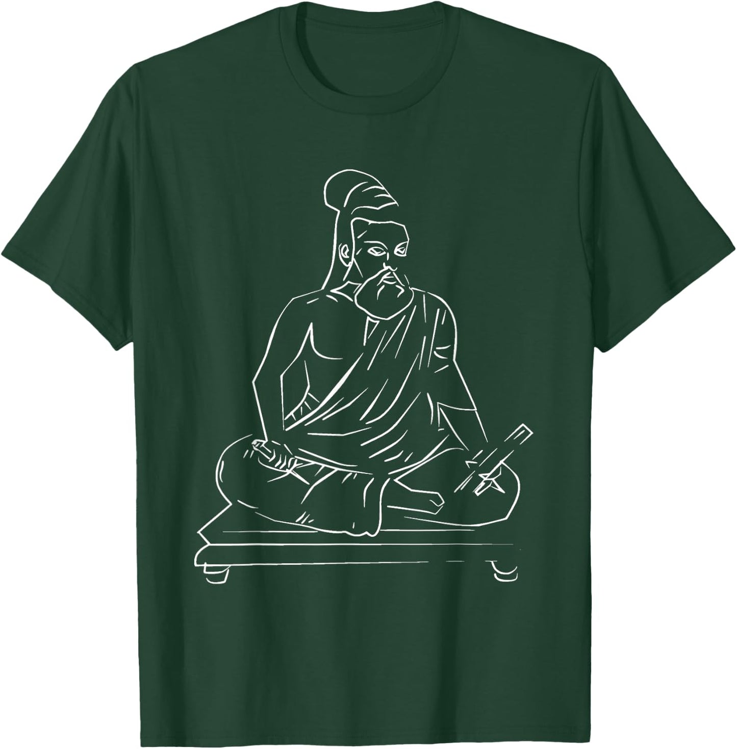 Biped Boutique Thiruvalluvar - Valluvar Tamil Poet Philosopher Poetry T-Shirt - T-Shirt | Forest