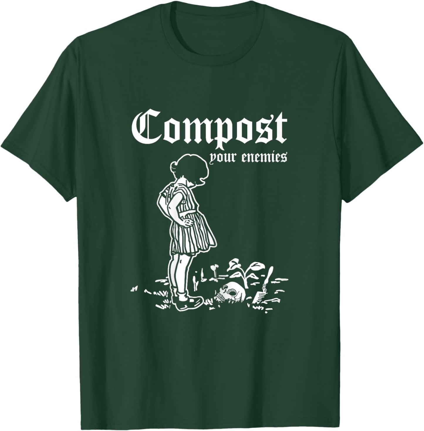 Retro Compost Your Enemies Vintage Dark T-Shirt - T-Shirt | Forest