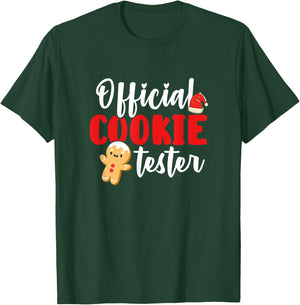 Official Cookie Tester Christmas Baking Crew Cute Baker T-Shirt - T-Shirt | Forest