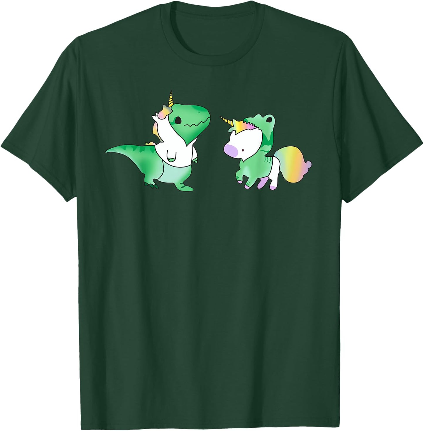 Unicornasaurus Rex - T Rex Dinosaur and Unicorn T-Shirt - T-Shirt | Forest