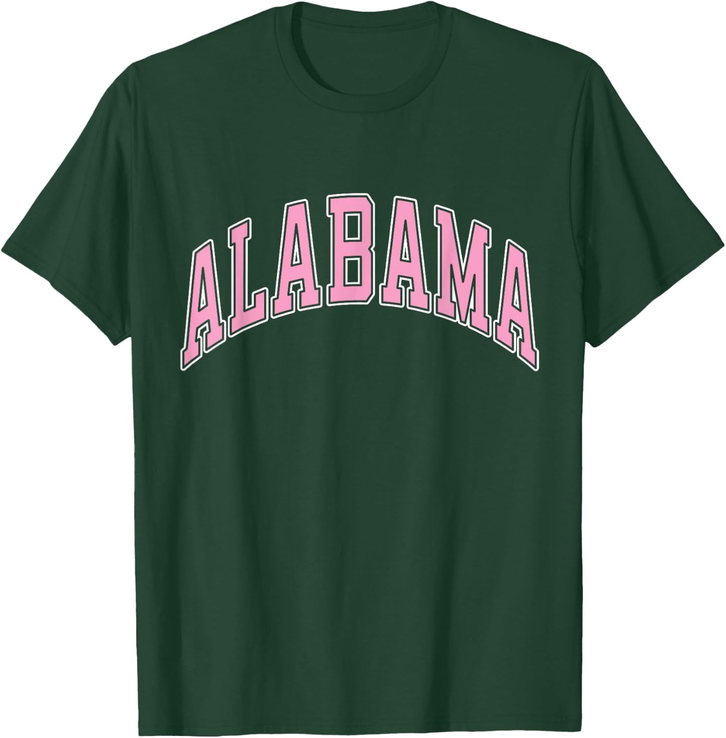 Alabama Varsity Style Pink Text T-Shirt - T-Shirt | Forest