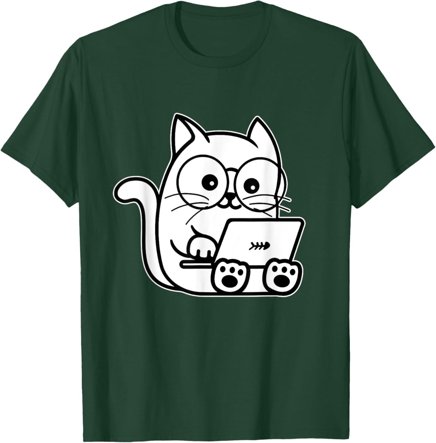 Nerd Cat - Cat Lover Kitten Owner Kitty Men Women Girls Kids T-Shirt - T-Shirt | Forest