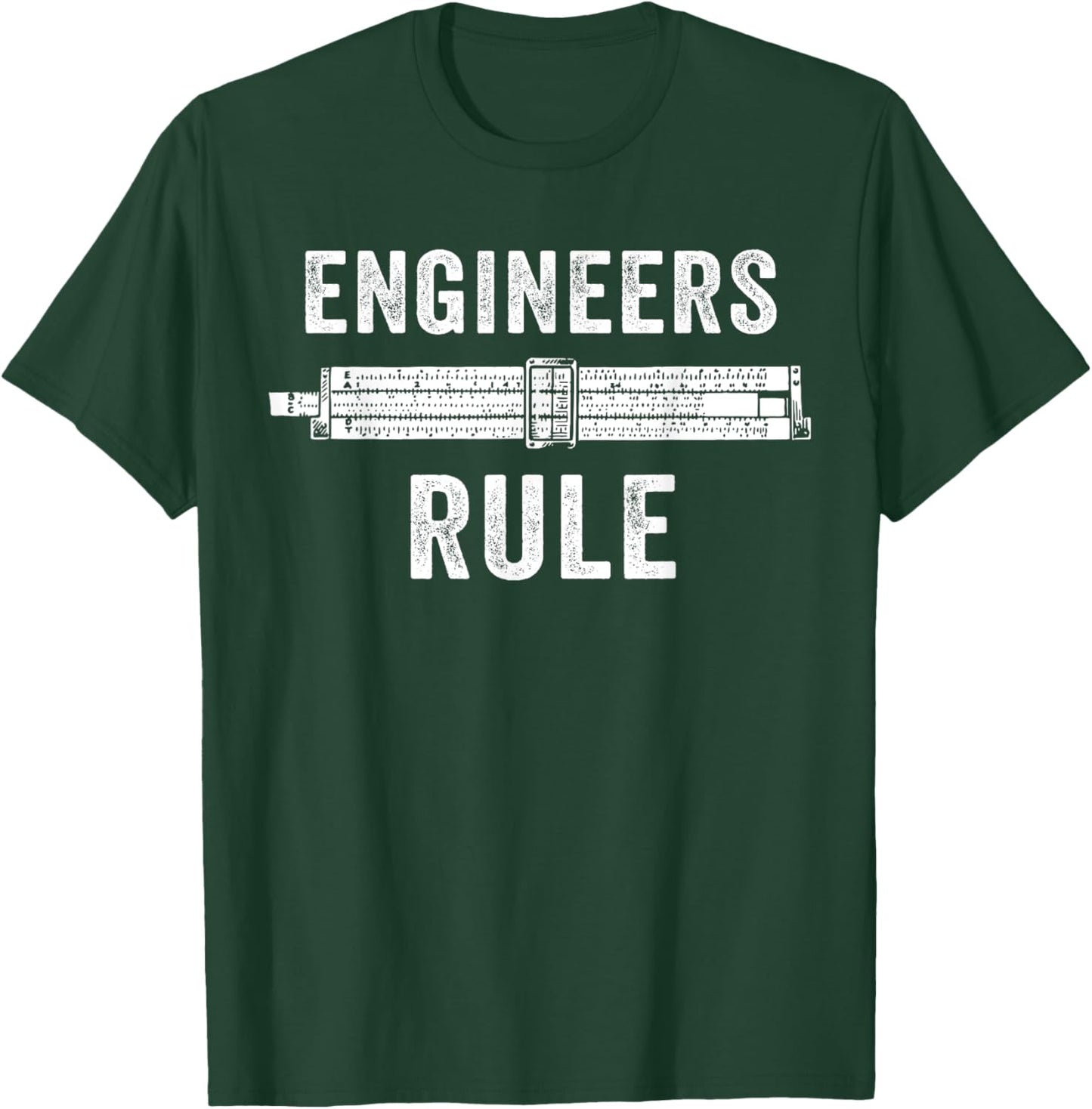 Engineers Rule Slide Rule Mechanical Analog Calculator T-Shirt - T-Shirt | Forest