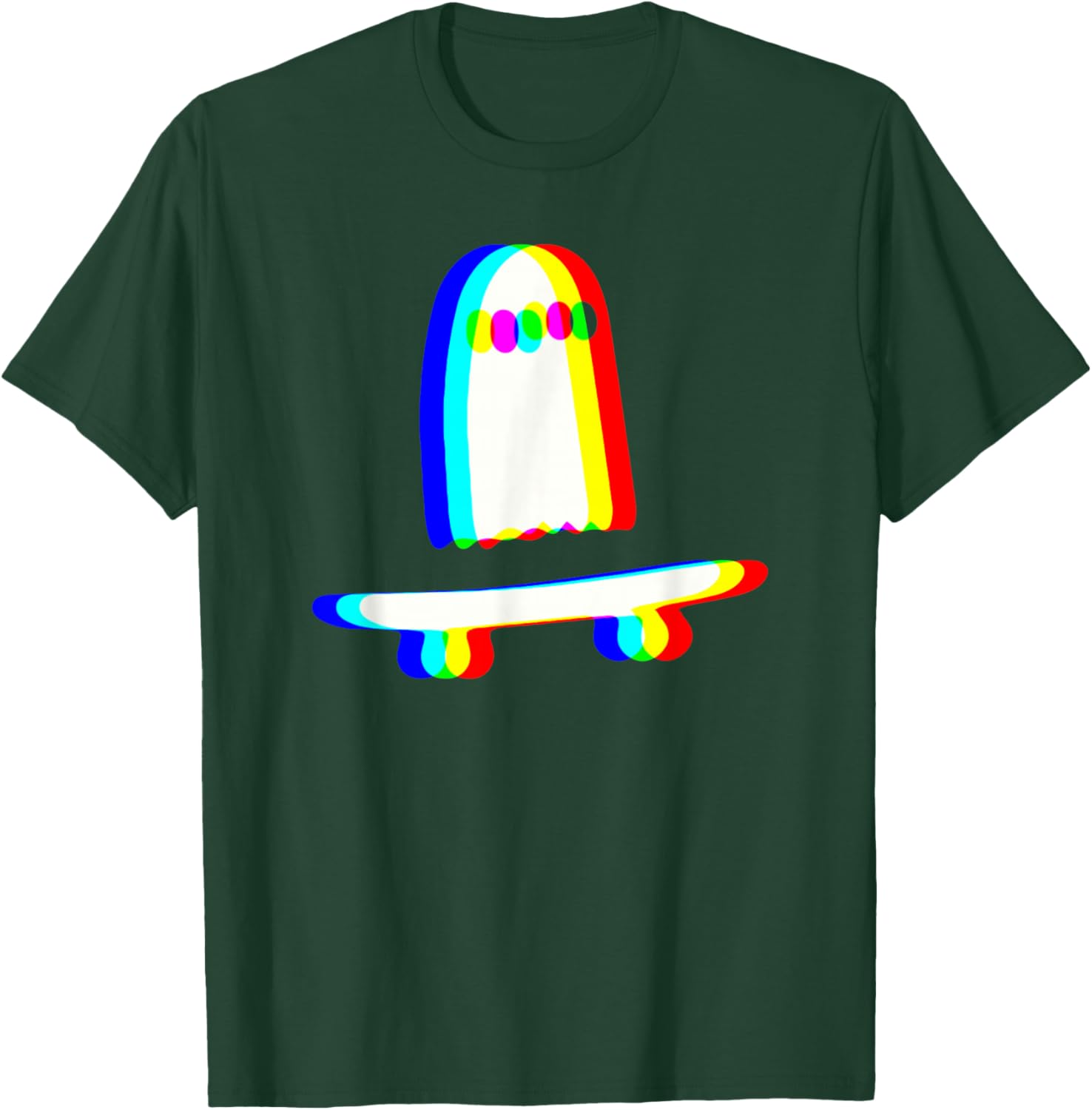 Ghost Skateboard Vaporwave Techno Rave EDM Music Halloween T-Shirt - T-Shirt | Forest