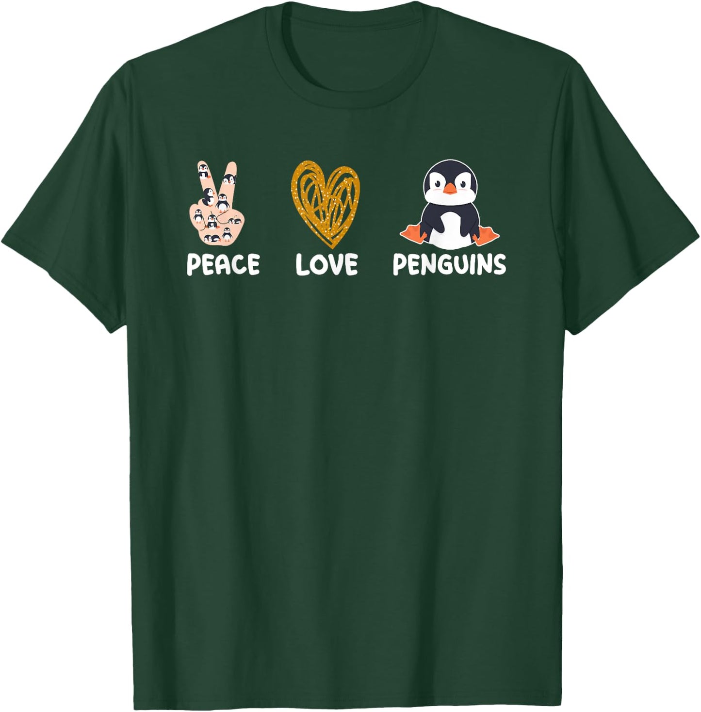 Funny Penguin Peace Love Penguins Kids T-Shirt - T-Shirt | Forest