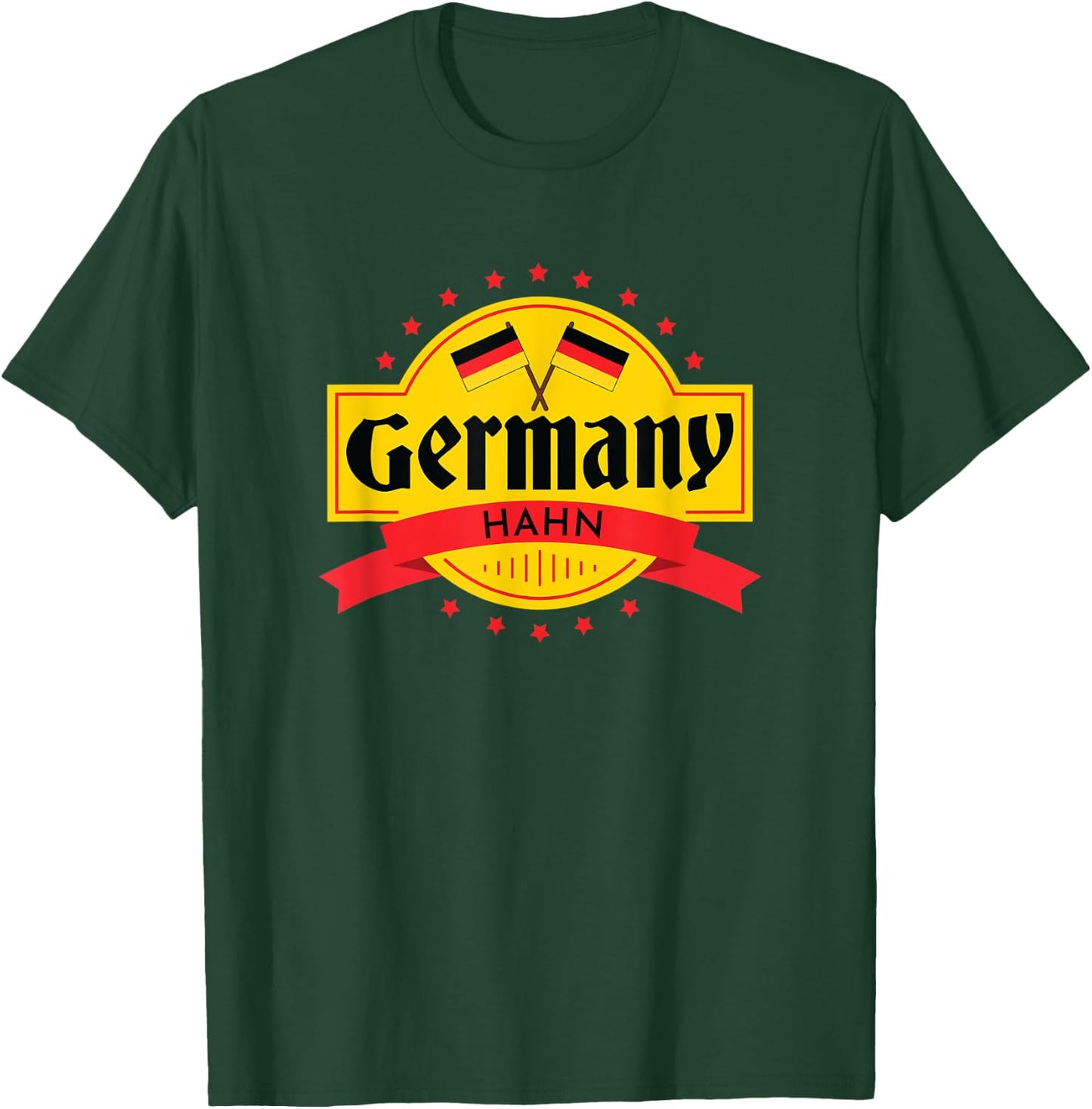 Oktoberfest Hahn Germany Flag Last Name Word T-Shirt - T-Shirt | Forest