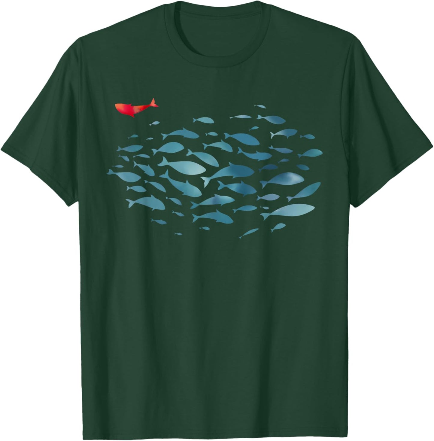Fish Swim Against The Current Christian Bible Inspirational T-Shirt - T-Shirt | Forest