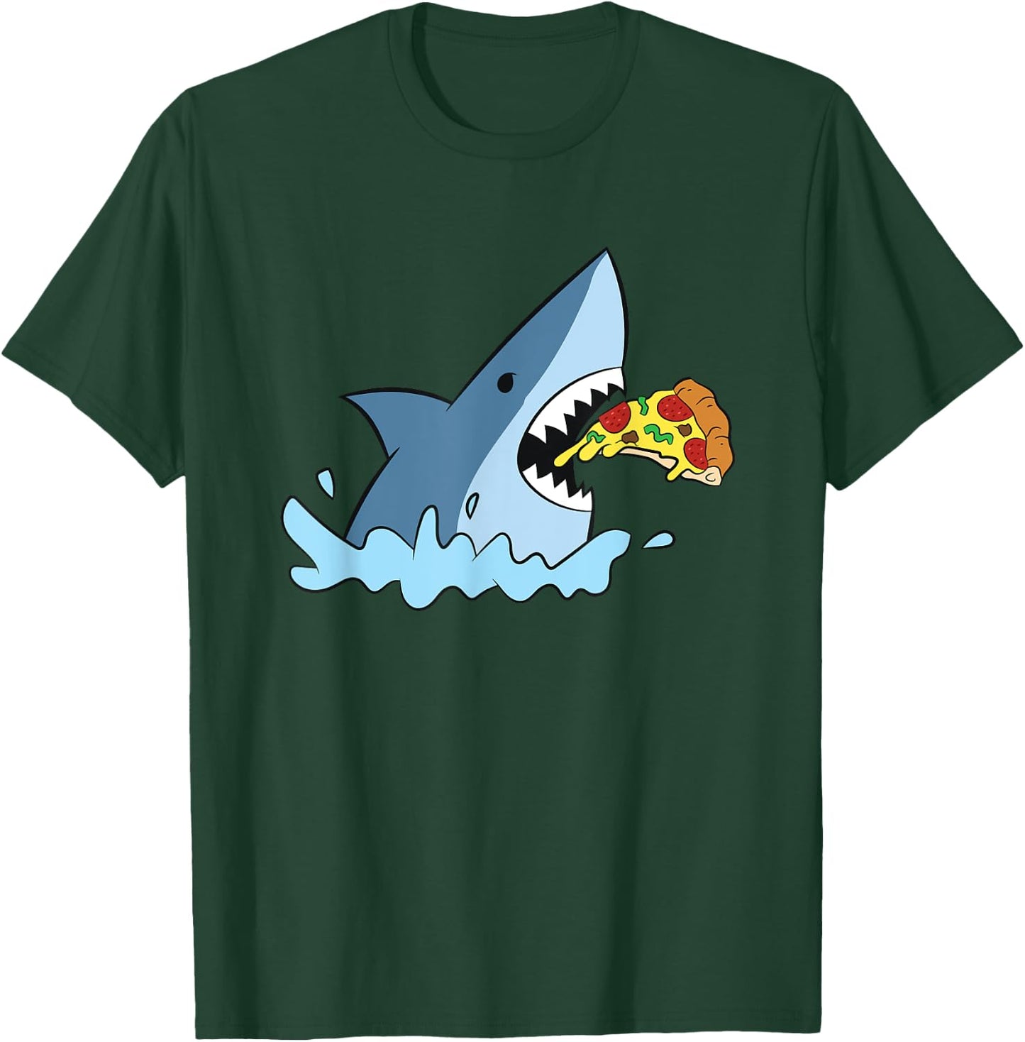 Shark Eating Pizza Cute Pizza Lover Gift T-Shirt - T-Shirt | Forest