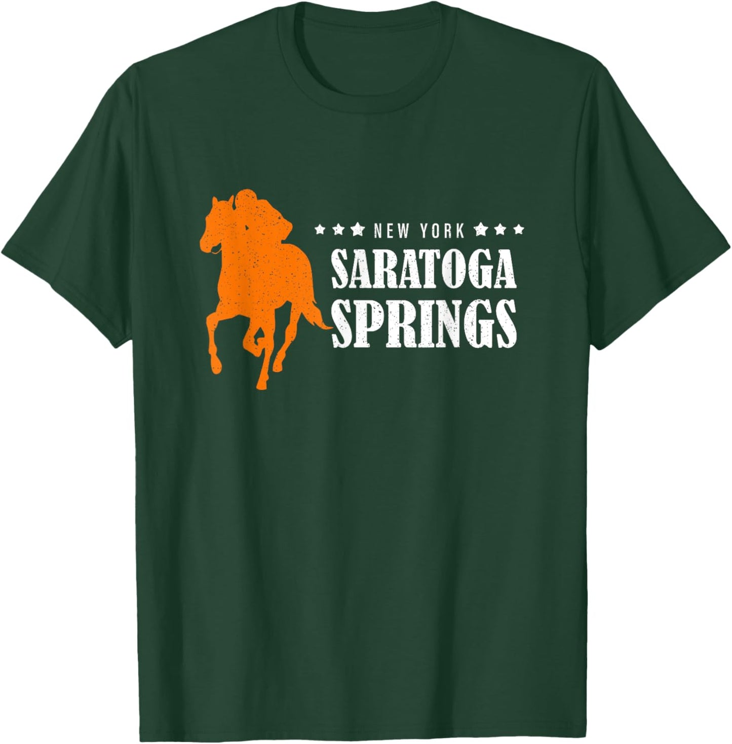Upstate New York Saratoga Springs Horse Racing Vintage T-Shirt - T-Shirt | Forest