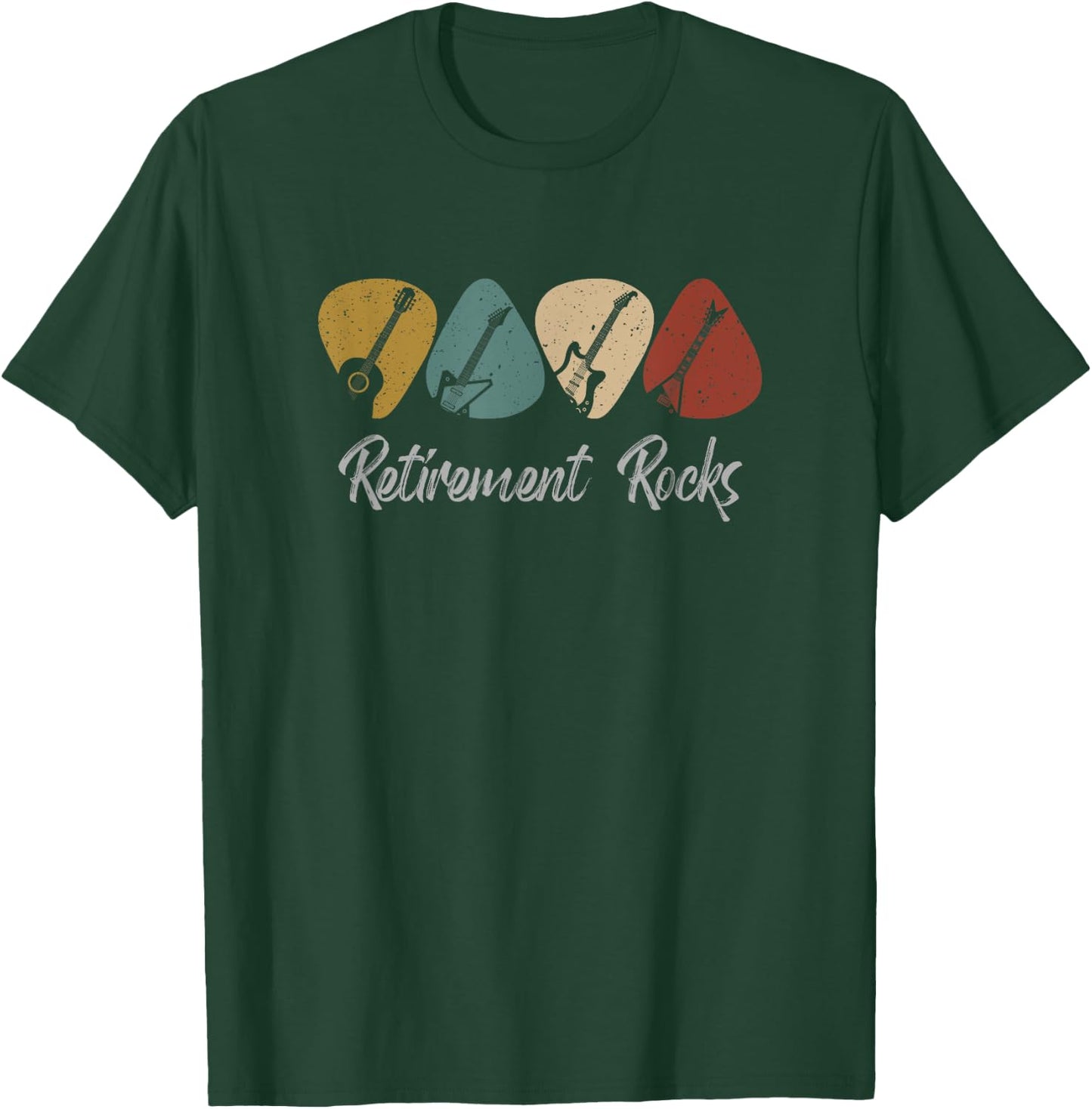 RETIREMENT ROCKS - Musician Guitar Pick Guitars Guitarists T-Shirt - T-Shirt | Forest